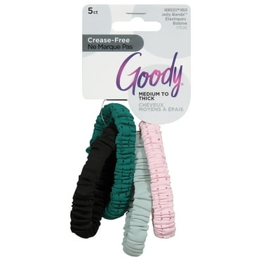 Goody Sport Scrunchies - 4 Ct, Green/Pink Assortment, Sweat-Wicking, No Damage Hair Ties