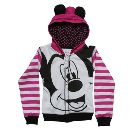 Mickey Mouse Girls Striped Hoodie