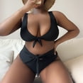 thumbnail image 3 of Women's Plus Size Swimsuits, Womens High Waisted Bikini Set Tie Knot High Rise Push Up Two Piece Swimsuits Oversized Bathing Suits L-4XL Quick Dry Bathing Suits Woman Clearance, 3 of 3