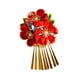 thumbnail image 5 of Tocado tipo kimono con flores japonesas Hanfu Qipao, broche para el pelo con borlas para primavera y otoño. Rojo, 5 of 9