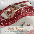 thumbnail image 4 of Christmas Duvet Cover Set King Size, Red Christmas Trucks Pine Tree Snow Farm Beige 4 Piece Soft Microfiber Bedding Set with 1 Duvet Cover, 1 Flat Sheet, 2 Pillowcases, 4 of 9