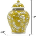 thumbnail image 5 of Galt International Yellow and White Floral Chinoiserie Jar 12" w/Lid - Ginger Jar, Tea Storage, Decorative, Home Décor Vase, 5 of 11