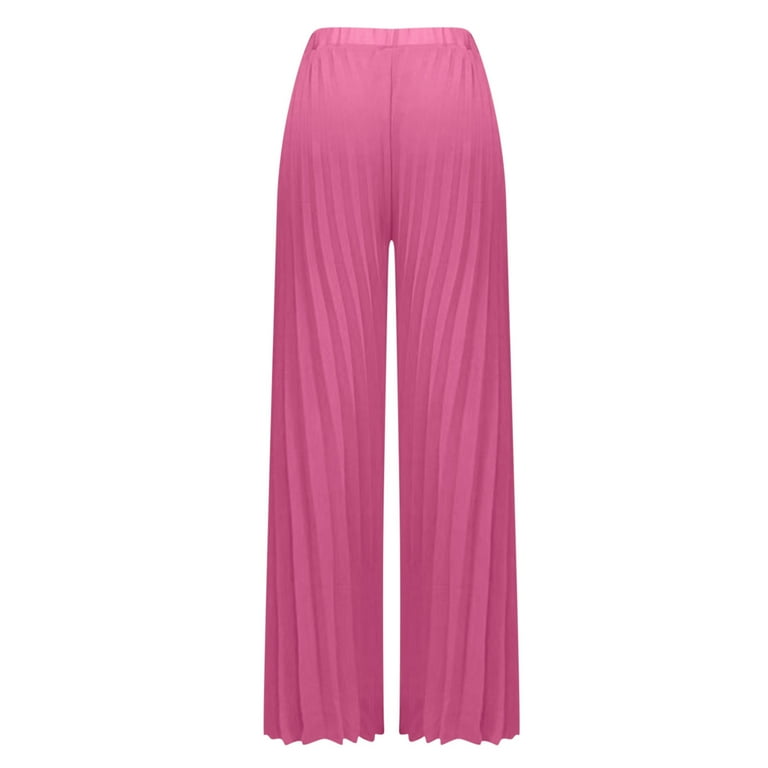 パンツ Siyazu SIPT7075 Pleated Banding Pants_Light pink RYRJJ Womens Wide Leg Pleated Palazzo Pants with Pockets