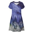 thumbnail image 3 of Patlollav Womens Plus Size Short Sleeve V-Neck Summer Loose Comfy Causal Print Dress, 3 of 6