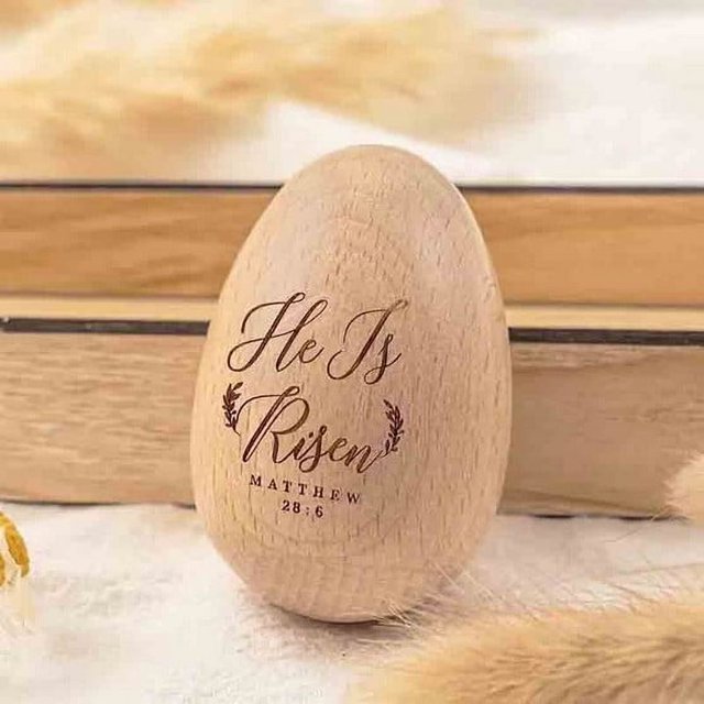 TIMIFIS Eggshell Eggshell, Musical Easter Wooden Eggs Rattle Solid Event Party Decorations Home Decor