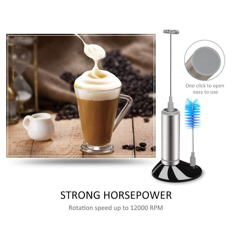 HOOCEN Milk Frother Handheld with Stand, Coffee Frother for Foam Maker,  Electric