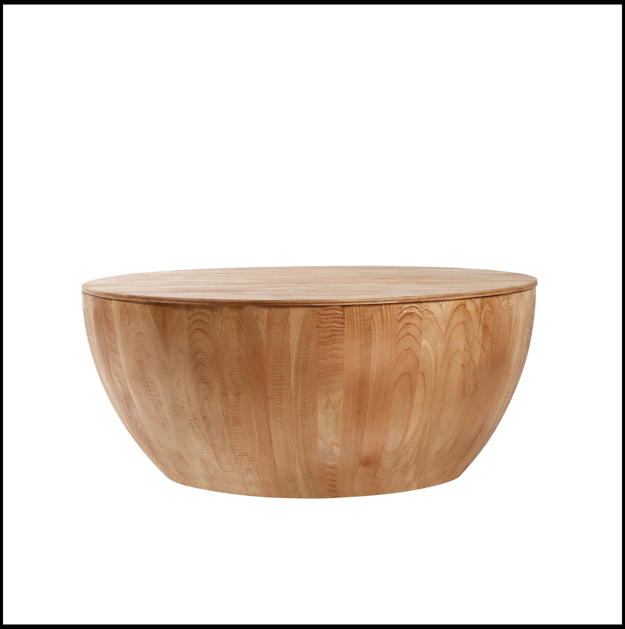 35.43"Vintage Style Bucket Shaped Coffee Table for Office, Dining Room and Living Room,Natural