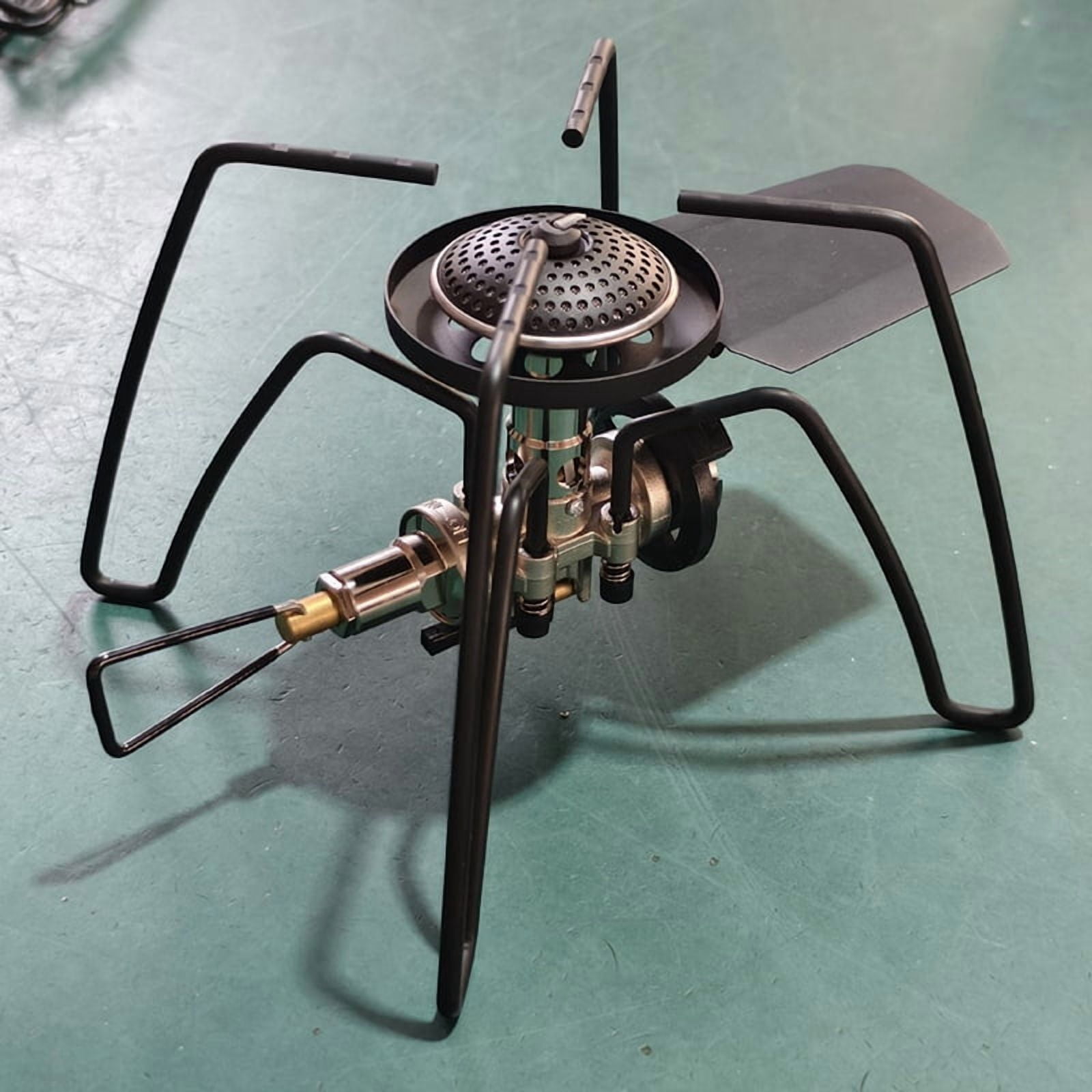 Portable Spider Cassette Stove with Foldable Firepower, Igniter for Outdoor Camping, Hiking, Picnic Survival Cookware B