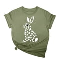 thumbnail image 1 of Tops de Cuello Alto para las Mujeres Amante Impreso Camiseta Cuello Redondo Manga Corta, Poliéster Spandex, 1 of 7