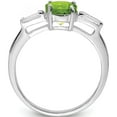 thumbnail image 2 of Sterling Silver Rhodium Peridot & Cz Ring (Size 8) Made In China qr638-8, 2 of 5