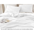 thumbnail image 6 of DNG Luxury 1 Piece Pom Pom Plain Pattern Comforter Set, 800 Thread Count, 100% Egyptian Cotton, White Vintage Pom-Pom Fringe Super Soft (King/California King Size White Color), 6 of 9