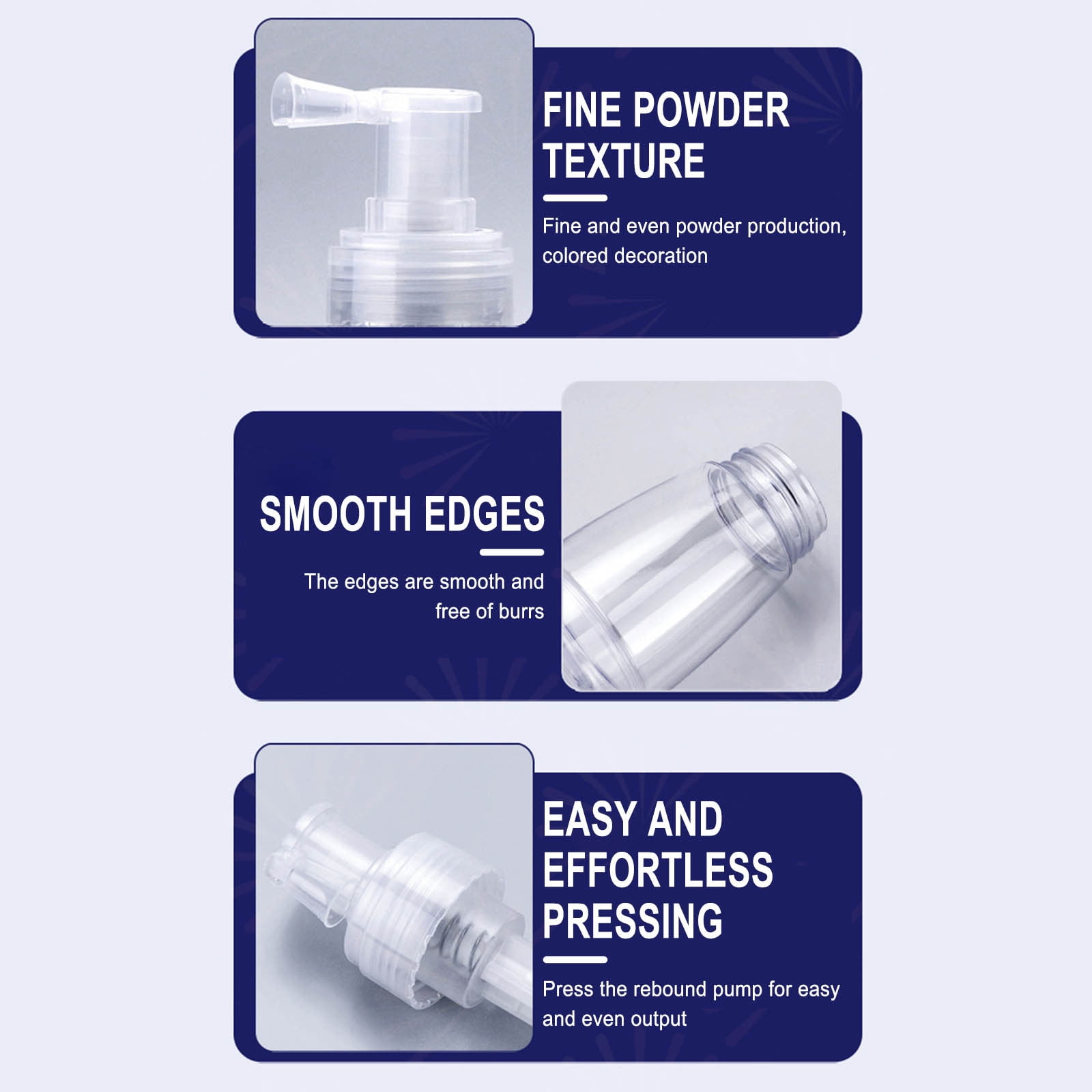JilgTeok 5 Packs Powder Spray Bottle 180ml Refillable Powder Puffer Bottle for Dry Shampoo Loose Makeup Perfume Powder Travel Container Barber Accessories Plastic Dispenser