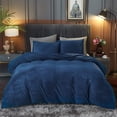 thumbnail image 1 of Funda Nórdica King Size 3 Piezas Franela Azul Marino Funda Nórdica King Velvet Comforter, 1 of 8
