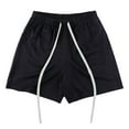 thumbnail image 3 of Aayomet Running Shorts for Men Drawstring Color Solid Mesh Summer Double-Line Shorts Men's pants (Black, XXXL), 3 of 5