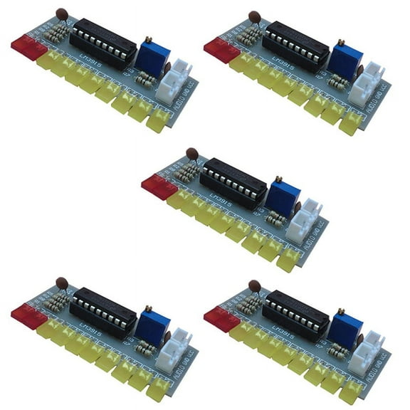 5X LM3915 Audio Level Indicator Diy Kit 10 Led Sound Audio Spectrum Analyzer Level Indicator Kit Electoronics Soldering