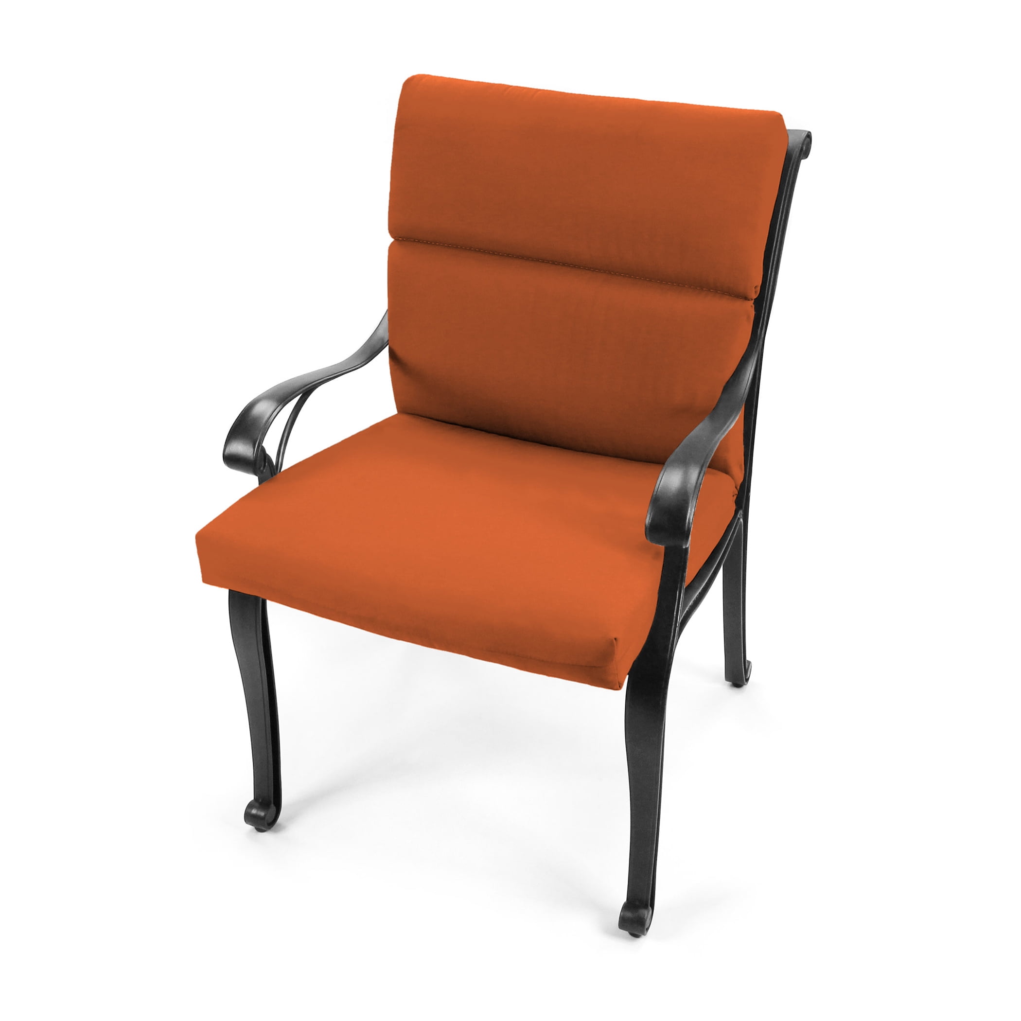 Jordan Manufacturing Sunbrella 44" x 22" Canvas Rust Solid Rectangular Outdoor Chair Cushion with Ties and Hanger Loop