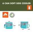 thumbnail image 6 of Ozark Trail Coated Soft-Side Cooler with Removable Hardliner, 6 Can, 6 qt, Summer Vibes Collection, Bright Green, 6 of 9