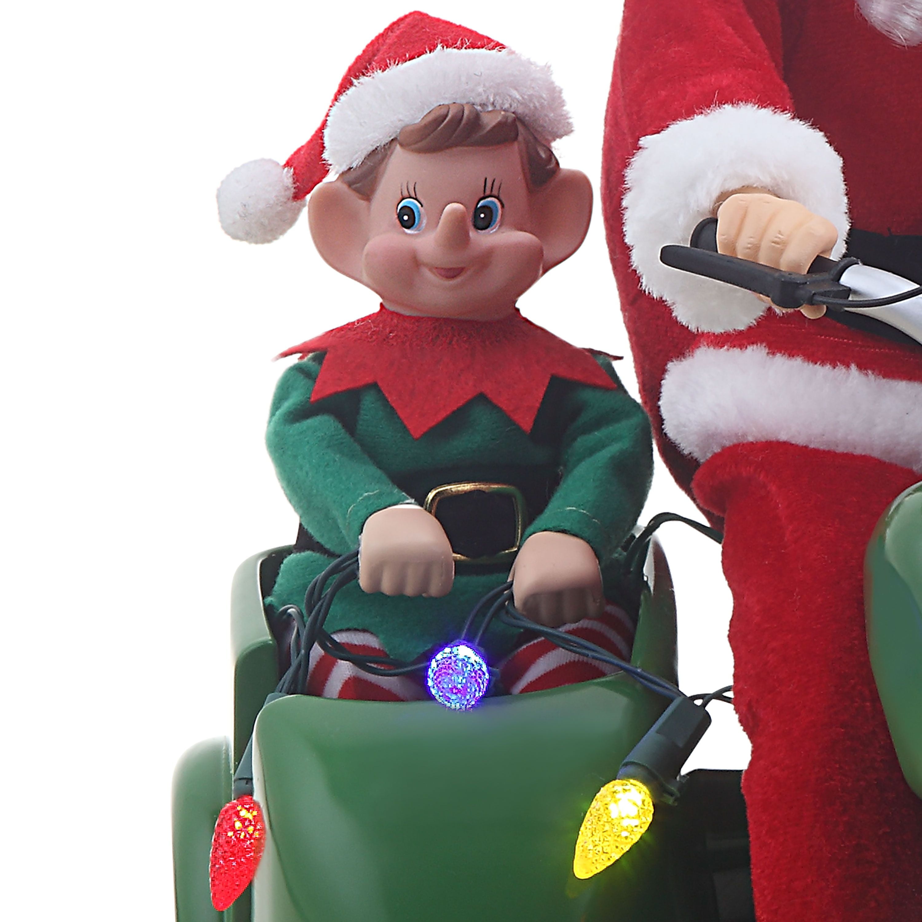 Mr. Christmas Motorcycle with Sidecar hotsell Santa & Elf Music Motion Lights 24 Songs