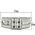 thumbnail image 2 of High polished (no plating) Stainless Steel Ring with Top Grade Crystal in Clear for Women Clear Stone Color Style TK487 Size 10, 2 of 4