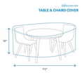 thumbnail image 3 of Patio Large Waterproof Round Oval Table & Chair Cover - Outdoor Patio Table Chair Combo Washable - Heavy Duty Furniture 112 Inch Combo Cover, 3 of 5