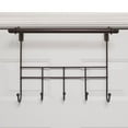 thumbnail image 5 of Towel Door Hanger includes Towel Rack Bar, 5 Towel Hooks, No Assembly Required, 17 Inches Wide, 2 Inch Over the Door Hook Space, Bronze, 5 of 7