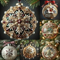 Tyidzon Christmas Tree Decorations, Hanging Christmas Ornaments Acrylic Christmas Decorations Pendant for Xmas Tree, Hanging Ornaments for Home Holiday Party Decor