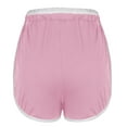 thumbnail image 4 of 2PCS Flexible Training Shorts Solid Color Shorts For Casual Loose Comfy Elastic Waist Yoga Athletic Short Pants Trendy Beach Shorts With Pockets on Clearance,Pink S, 4 of 5