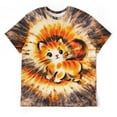 thumbnail image 5 of LAOLIUSN USA Tie Dye Graphic T-Shirt,Animal tie-dye patterns printed on short-sleeved tops., Crewneck Short Sleeve, 88% Polyester 12% Spandex, S-4XL, 5 of 6