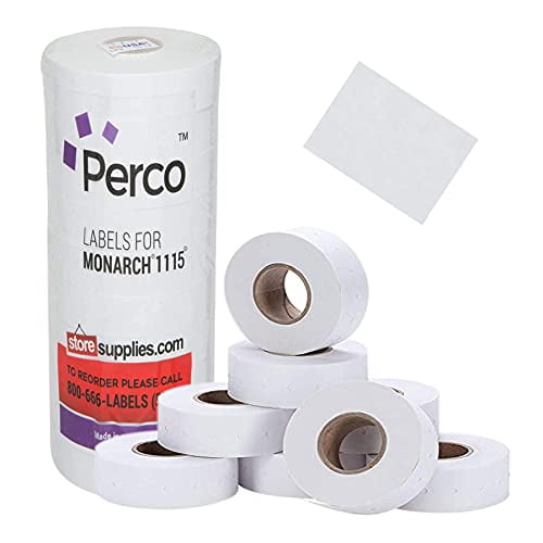 10 Rolls with 1 Free Ink Roller. Fluorescent Pink Pricing Labels to fit Monarch 1115 Pricers 
