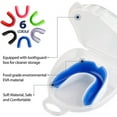 thumbnail image 6 of Vanmor 6 Pack Youth Mouth Guard Sports Mouthguard for Kids Double Colored Teeth Braces with Case for Football Basketball Boxing MMA Hockey Lacrosse Rugby Taekwondo, Moldable Mouthpiece for Boys Girls, 6 of 8