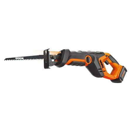 Worx WX508L 20 Volt Cordless Electric Powershare Reciprocating Saw w/ LED Light