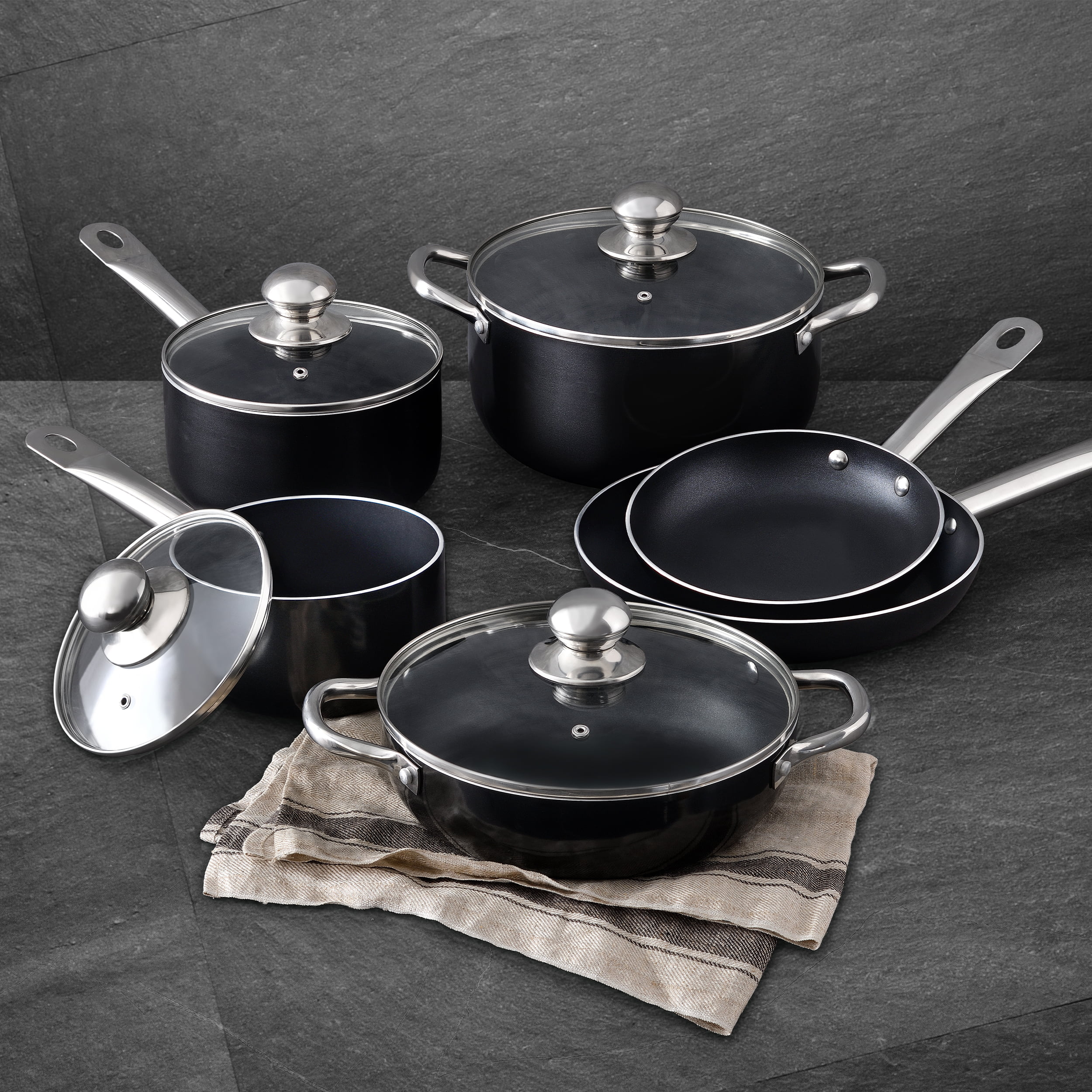 Mirro Black Non-Stick Aluminum Cookware Set (10-Piece) - Miller's Home  Center