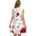 thumbnail image 4 of ZQUUVOU Women's Casual Plus-Size Sleeveless Round Neck Short Floral Dress White, 4 of 5