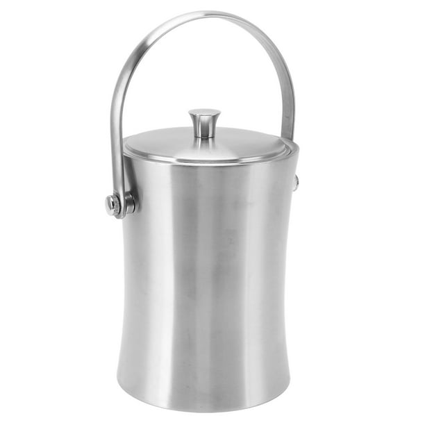 Ice Bucketwith Lid,1L Double Wall Bar Ice Bucketfor Drinks Stainless