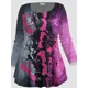thumbnail image 2 of Camiseta de manga larga con estampado de salpicaduras de lazo púrpura para mujer, pantalones ajustados de temperamento, a juego diario informal, talla grande, 2 of 3