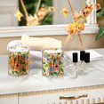 thumbnail image 4 of Yayeee 2 Pack Qtip Holder Bathroom Cotton Swab Canister with Lid Clear Dispenser Set, Retro Pink Floral, 4 of 6