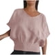 thumbnail image 1 of Blusa de Manga Corta Fiudx Color Sólido Informal con Cuello en V para mujer, 1 of 6