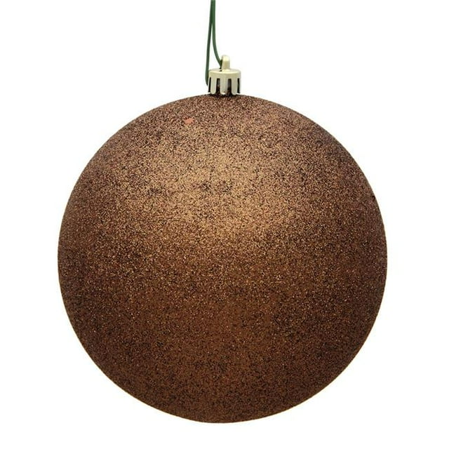 Vickerman N592576DG Boule de Noël 10 Po. Moka Pailletée avec Capuchon Percé