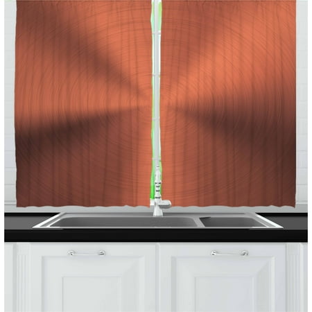 - Copper Curtains 2 Panels Set, Realistic Circular Brushed Texture Image Iron Stainless Steel Business Modern Print, Window Drapes for Living Room Bedroom, 55W X 39L Inches, Bronze, by Ambesonne