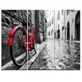 thumbnail image 1 of Design Art Retro Vintage Red Bike Cityscape Photo Canvas Art Print, 1 of 2