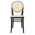 thumbnail image 5 of Safavieh Sonia Contemporary Adult Wood Solid Print Dining Side Chairs, Black/Natural (Set of 2), 5 of 13