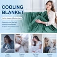 thumbnail image 6 of Teler Cooling Blanket Twin Size 60" x 80", Breathable Soft Summer Blanket for Hot Sleepers, Dark Green, 6 of 8