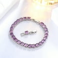 thumbnail image 6 of 18K White Gold Plated Tennis Bracelet with CZ Bracelets with Extending Buckle for Women - February Birthstone Bracelet with Amethyst Birthday Jewelry Gifts for Her, 6 of 9