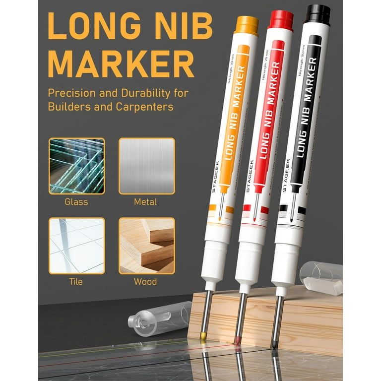 STAGEEK 34 Pack Carpenter Pencil Set with Sharpener & Markers