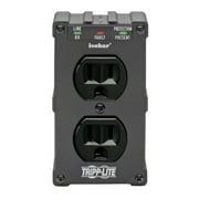 Tripp Lite ULTRABLOK 2-Outlet Surge Protector, Direct Plug-In, 1410 Joules, Diagnostic LEDs, Black Metal Housing