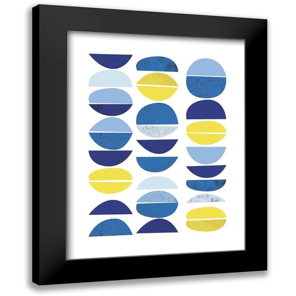 Lula Bijoux and Company 12x14 Black Modern Framed Museum Art Print Titled - Blue Yellow Modern 5