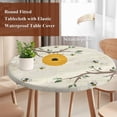 thumbnail image 4 of Bees Branches Round Tablecloth, Fitted Table Cover with Elastic for 36"-44" Round Tables, Farmhouse Spring Botanical Elegant Table Cloth Outdoor Indoor Dinning Party Waterproof Tablecloths, 4 of 7