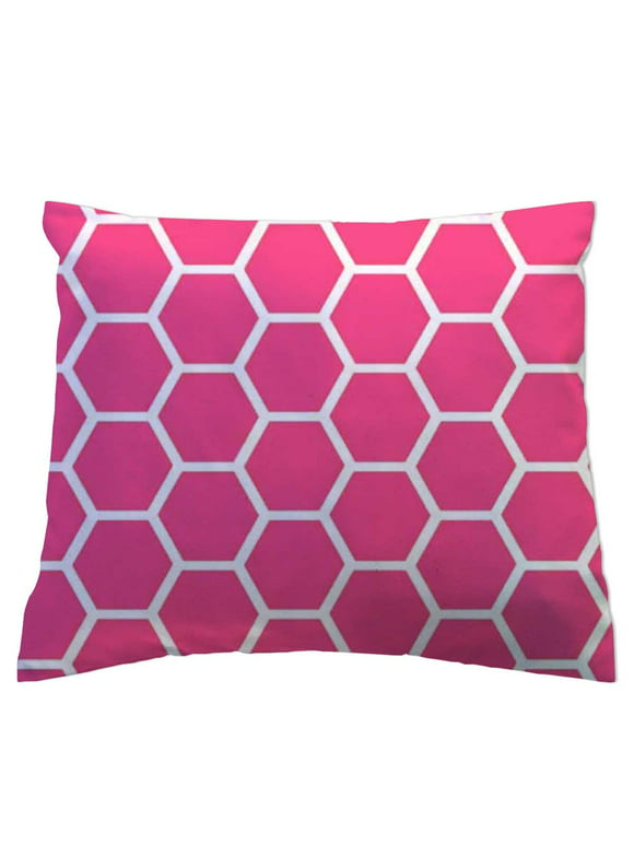 SheetWorld Crib Toddler Pillow Case, 100% Cotton Woven, Hot Pink Honeycomb , 13 x 17