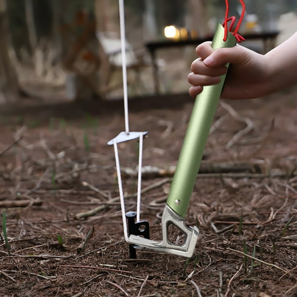 Fiudx Extractor de Clavos para Camping, Herramienta Multifuncional para Exteriores, Mango Ligero de Aleación de Aluminio, Construcción de Acero Inoxidable, para Quitar Clavos En El Suelo de Tiendas d
