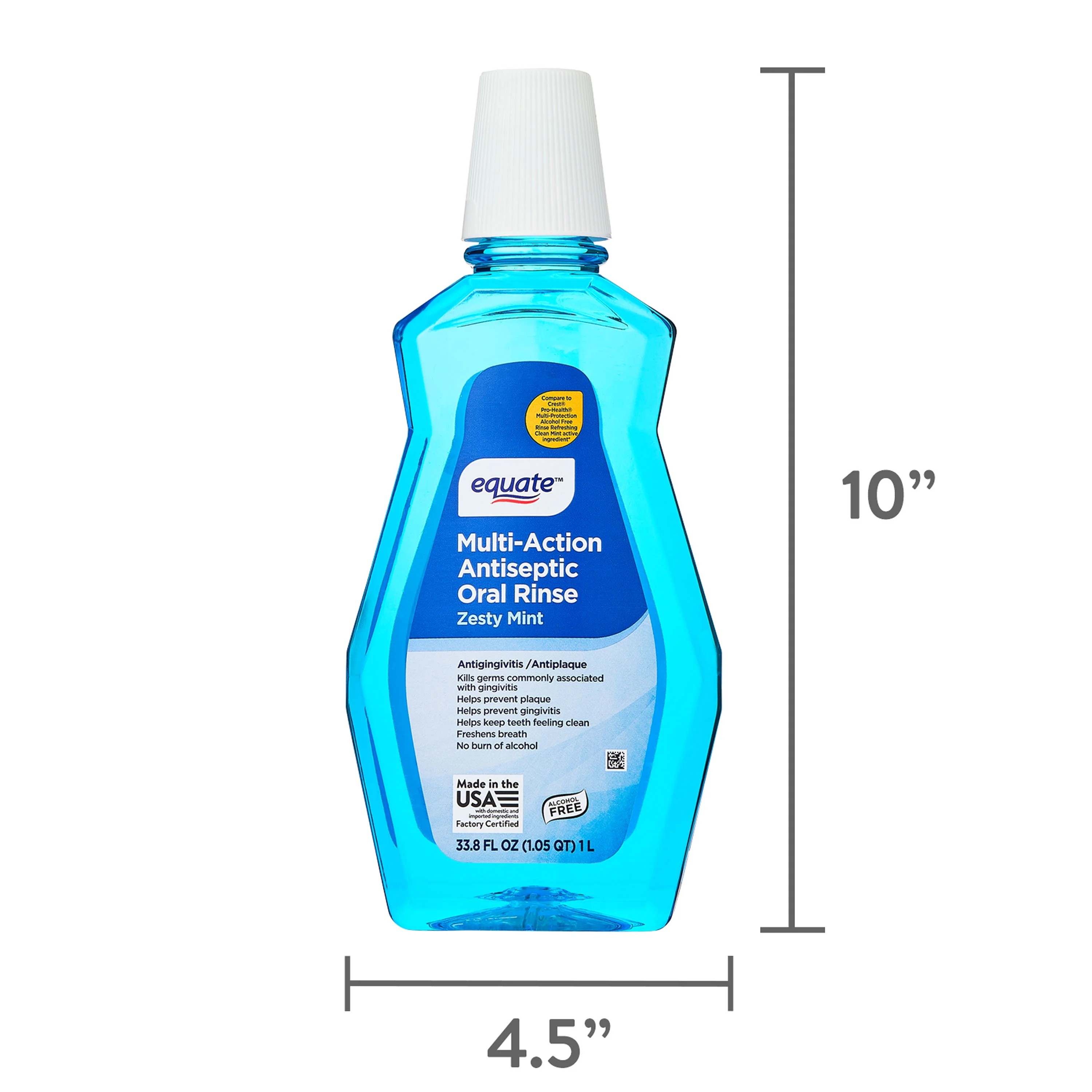 Enjuague Bucal Antiséptico Multi-Acción sin Alcohol, Menta Fresca, 1 L 5
